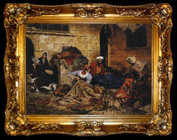 framed  Rudolph Swoboda Carpet Menders, Cairo, ta009-2